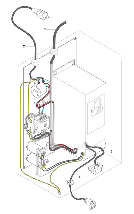 PG 530 (Upto Serial 1208-3) Electrical Box Overview Single Phase Assembly Parts