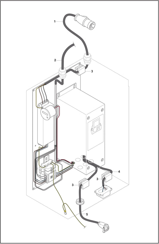PG 530 (Upto Serial 1208-3) Electrical Box Overview 3 Phase Assembly Parts
