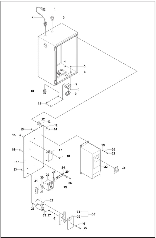 PG 530 (Upto Serial 1208-3) Electrical Box Internals Single Phase Assembly Parts