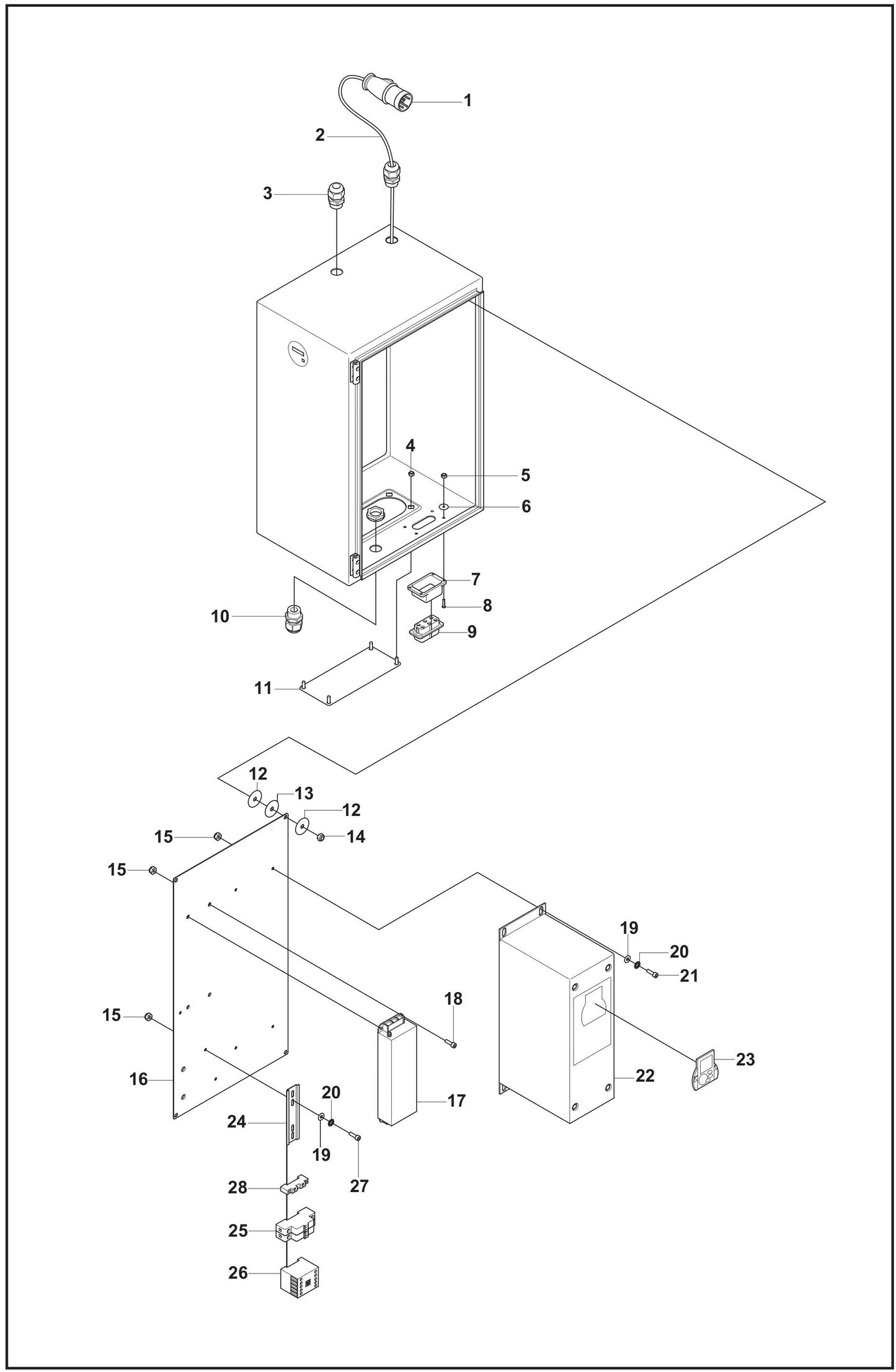 PG 530 (Upto Serial 1208-3) Electrical Box Internals 3 Phase Assembly Parts