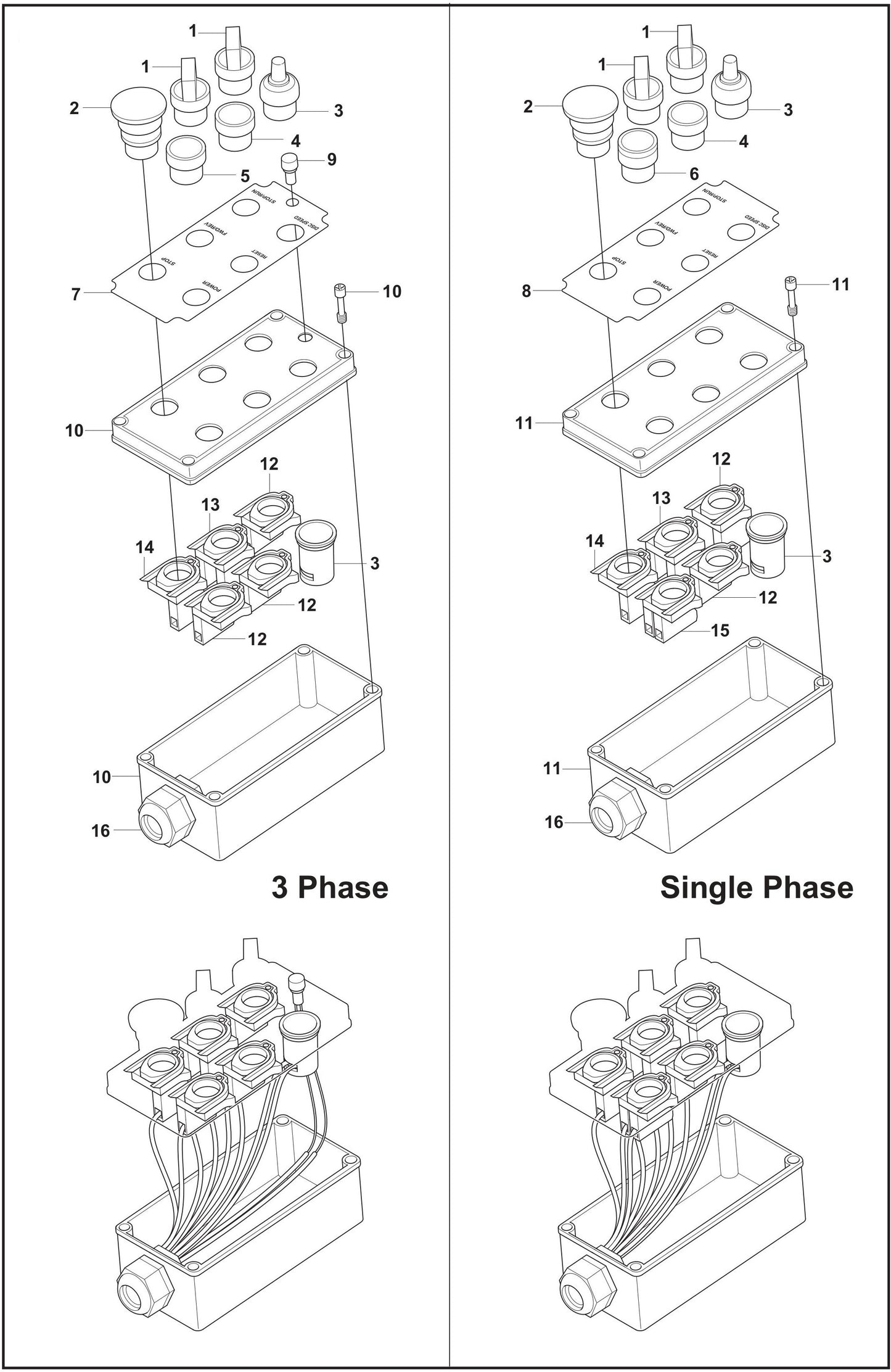 PG 530 (Upto Serial 1208-3) Control Panel Assembly Parts