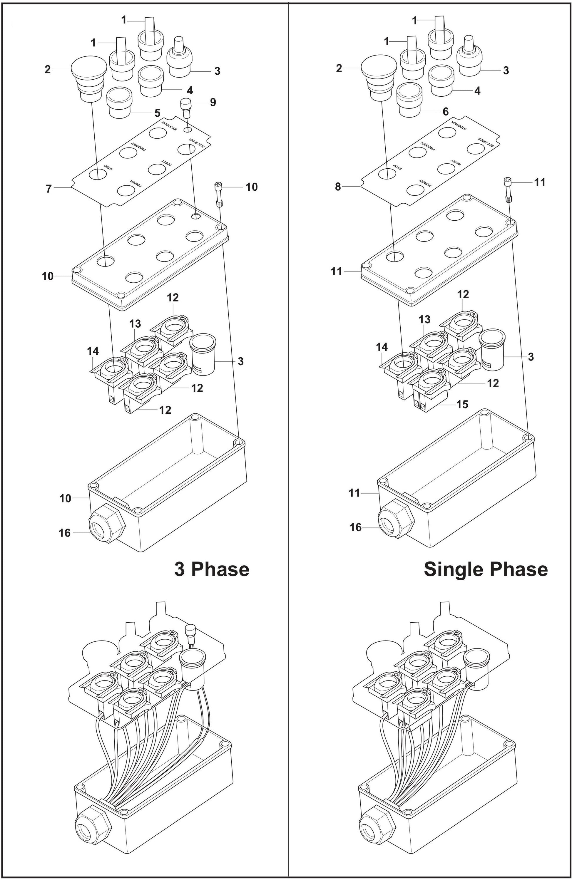 PG 530 (Upto Serial 1208-3) Control Panel Assembly Parts