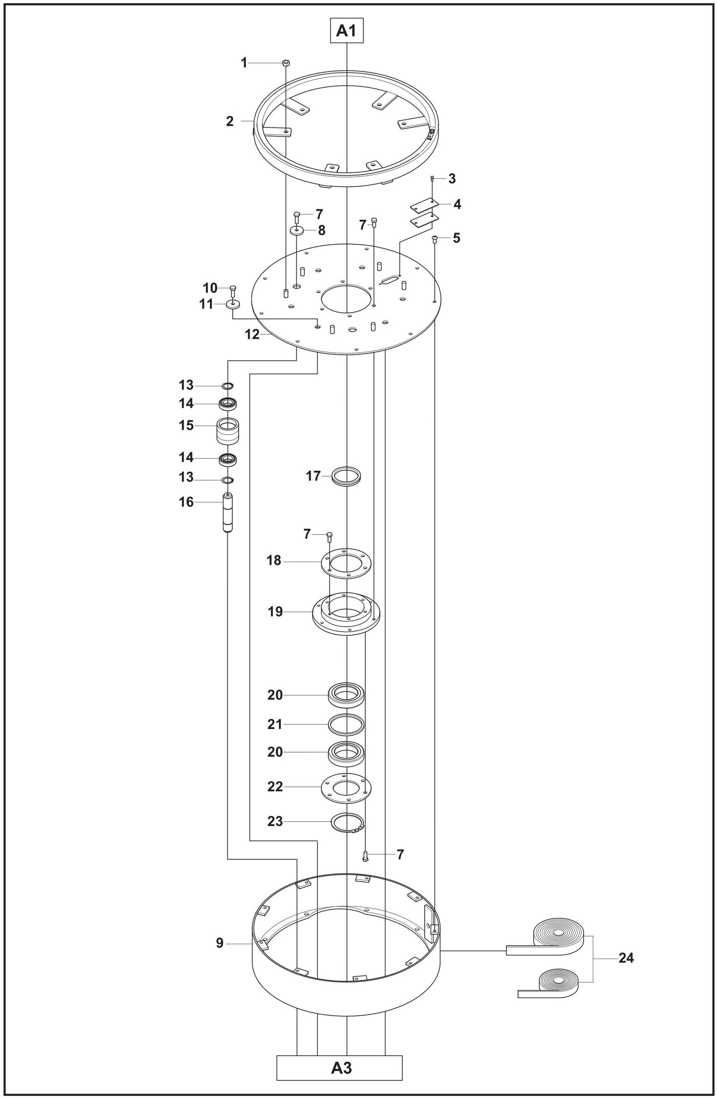 PG 530 (Upto Serial 1208-3) Grinding Head Assembly-1 Parts