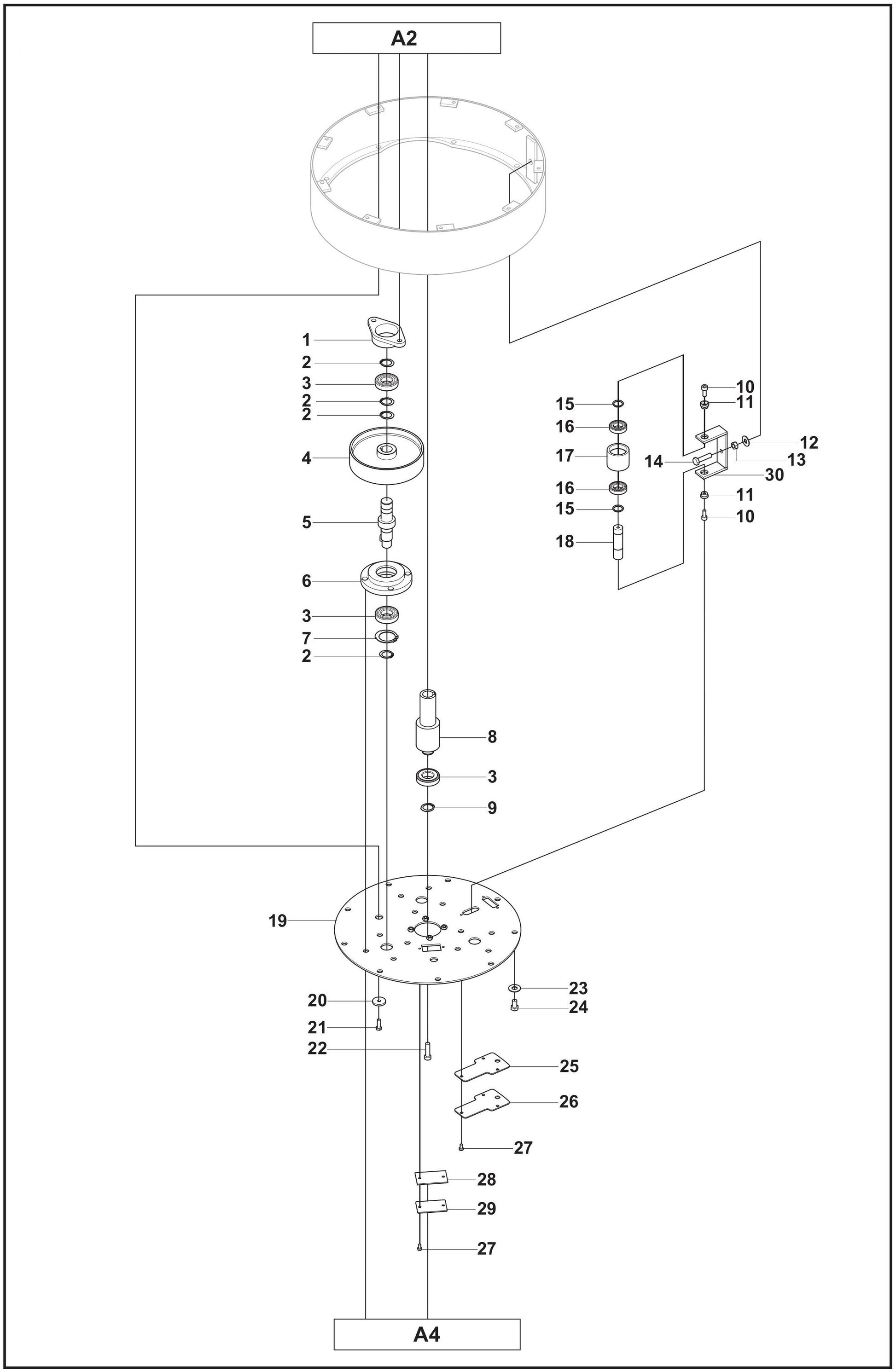 PG 530 (Upto Serial 1208-3) Grinding Head Assembly-2 Parts