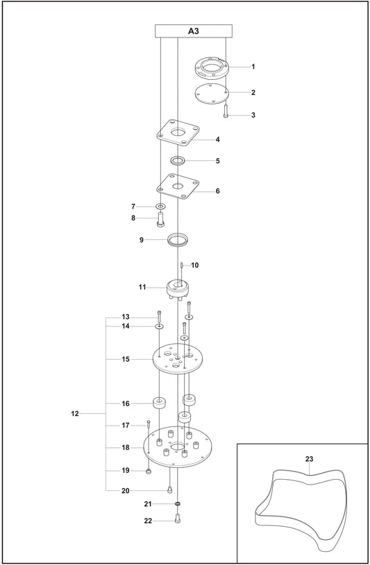 PG 530 (Upto Serial 1208-3) Grinding Head Assembly-3 Parts