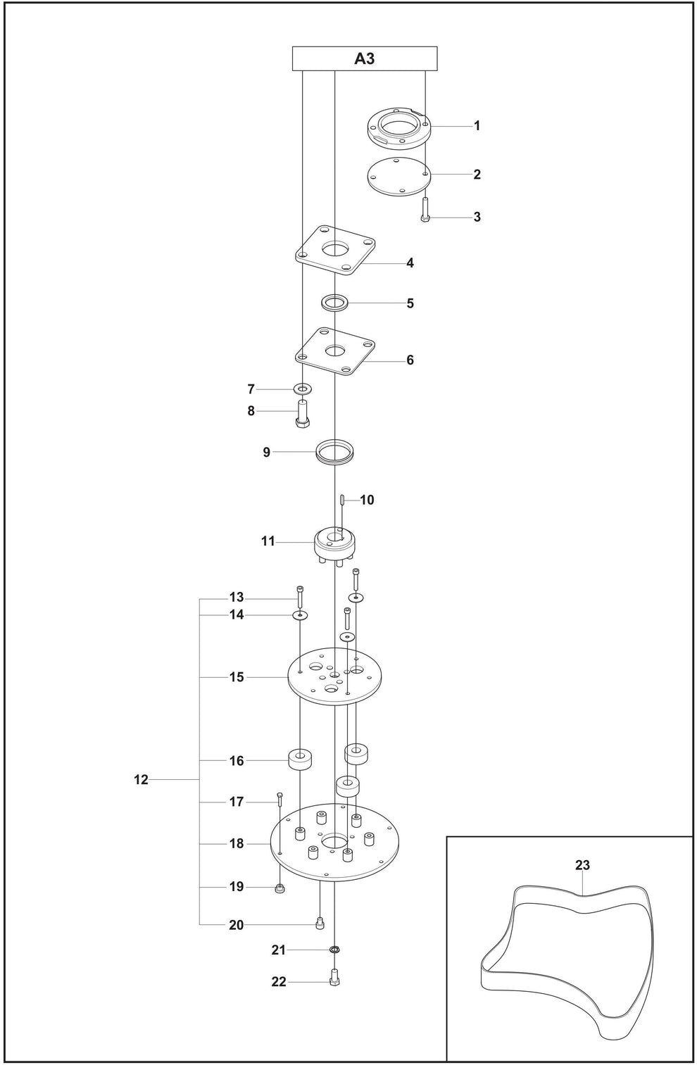 PG 530 (Upto Serial 1208-3) Grinding Head Assembly-3 Parts