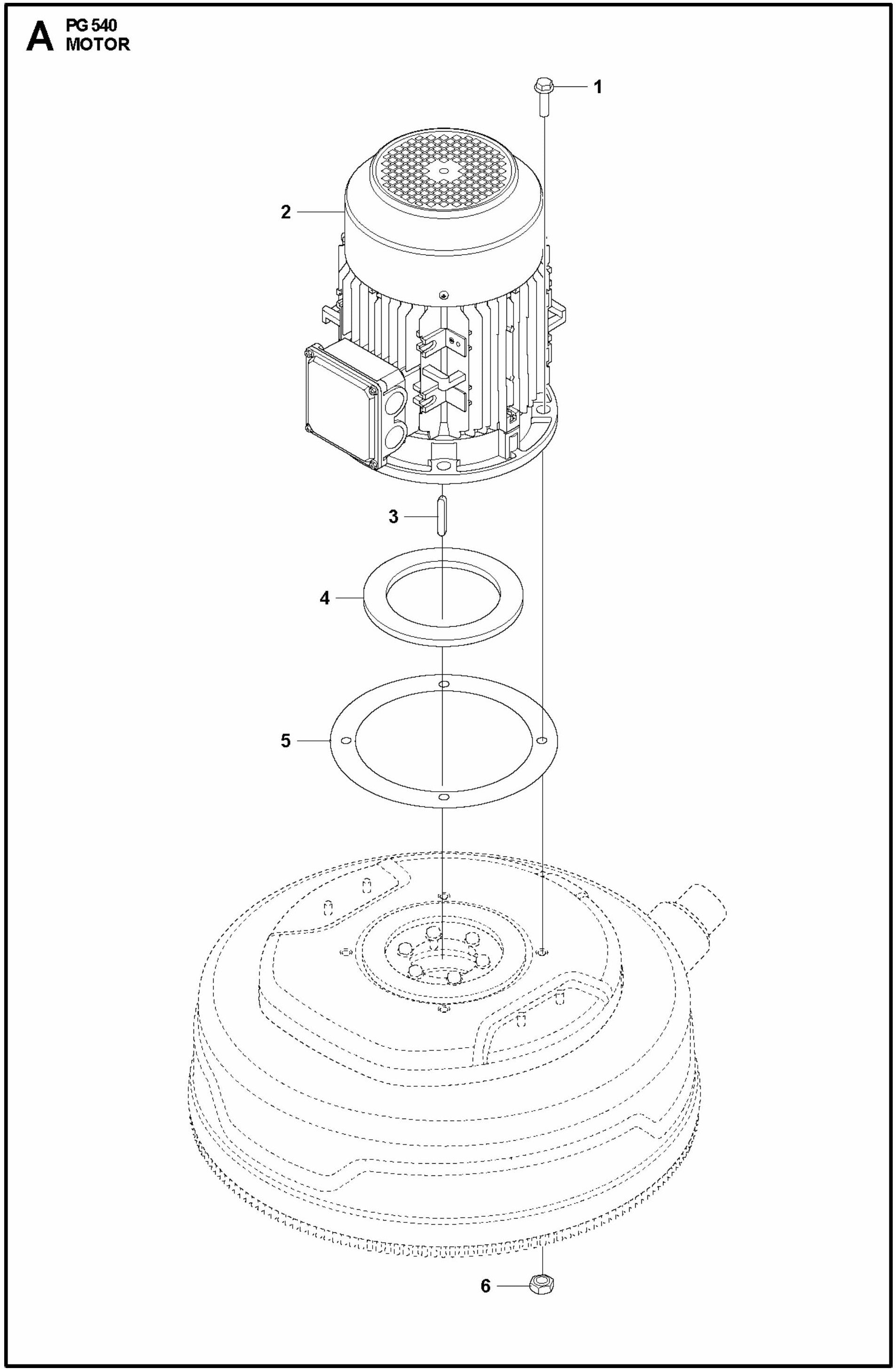 PG 540 2.2 kW Motor Assembly Parts