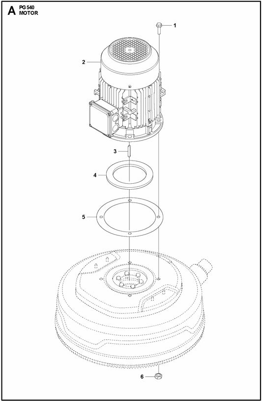 PG 540 2.2 kW Motor Assembly Parts