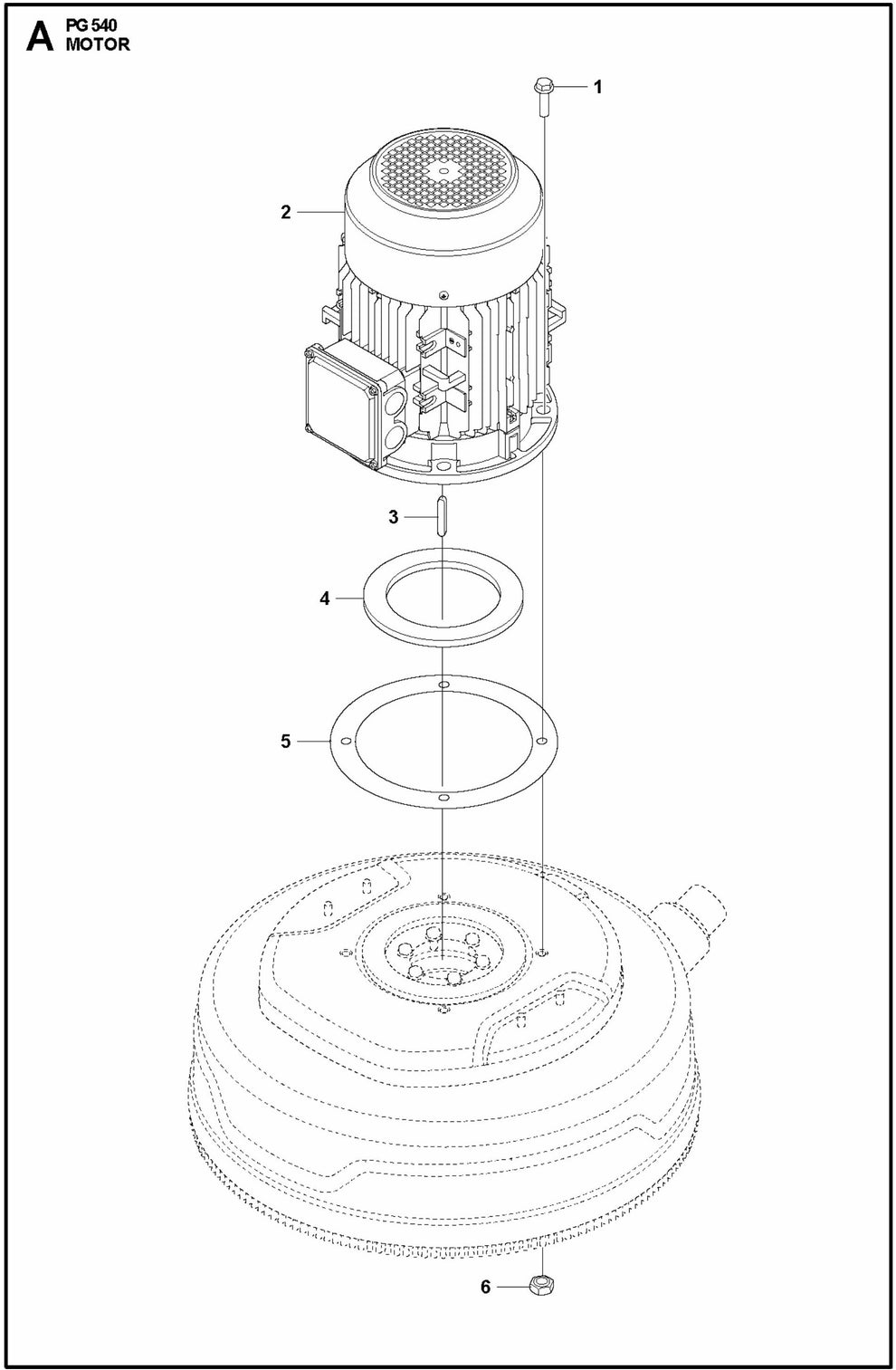 PG 540 2.2 kW Motor Assembly Parts