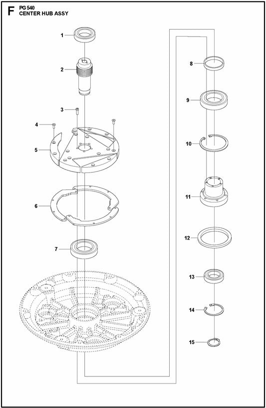 PG 540 2.2 kW Center Hub Assembly Parts