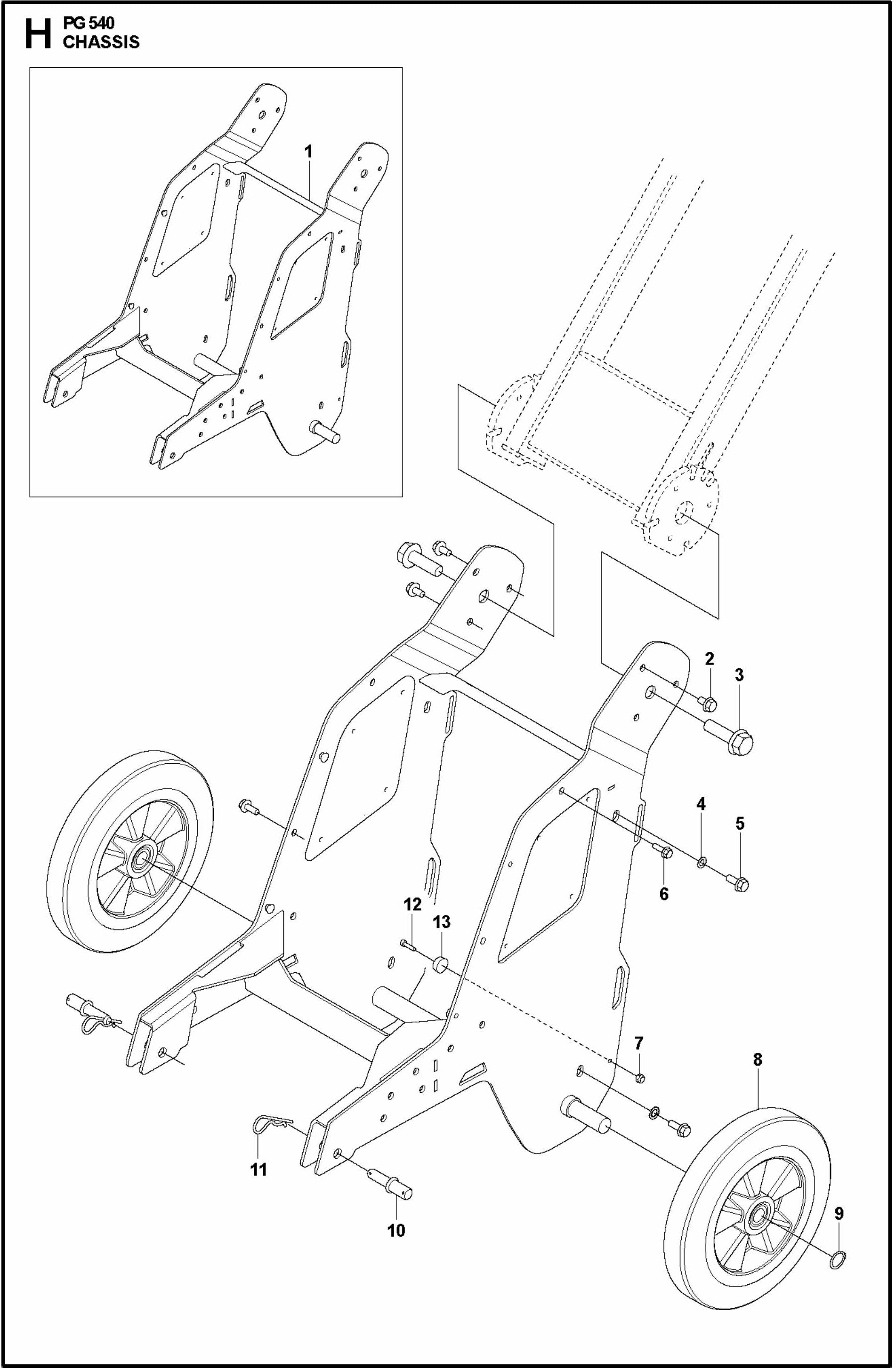 PG 540 2.2 kW Chassis Assembly Parts