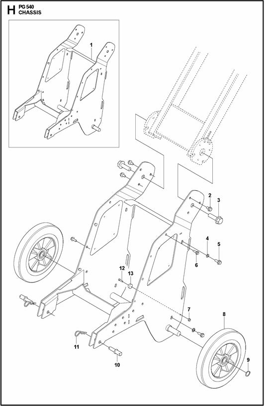 PG 540 2.2 kW Chassis Assembly Parts