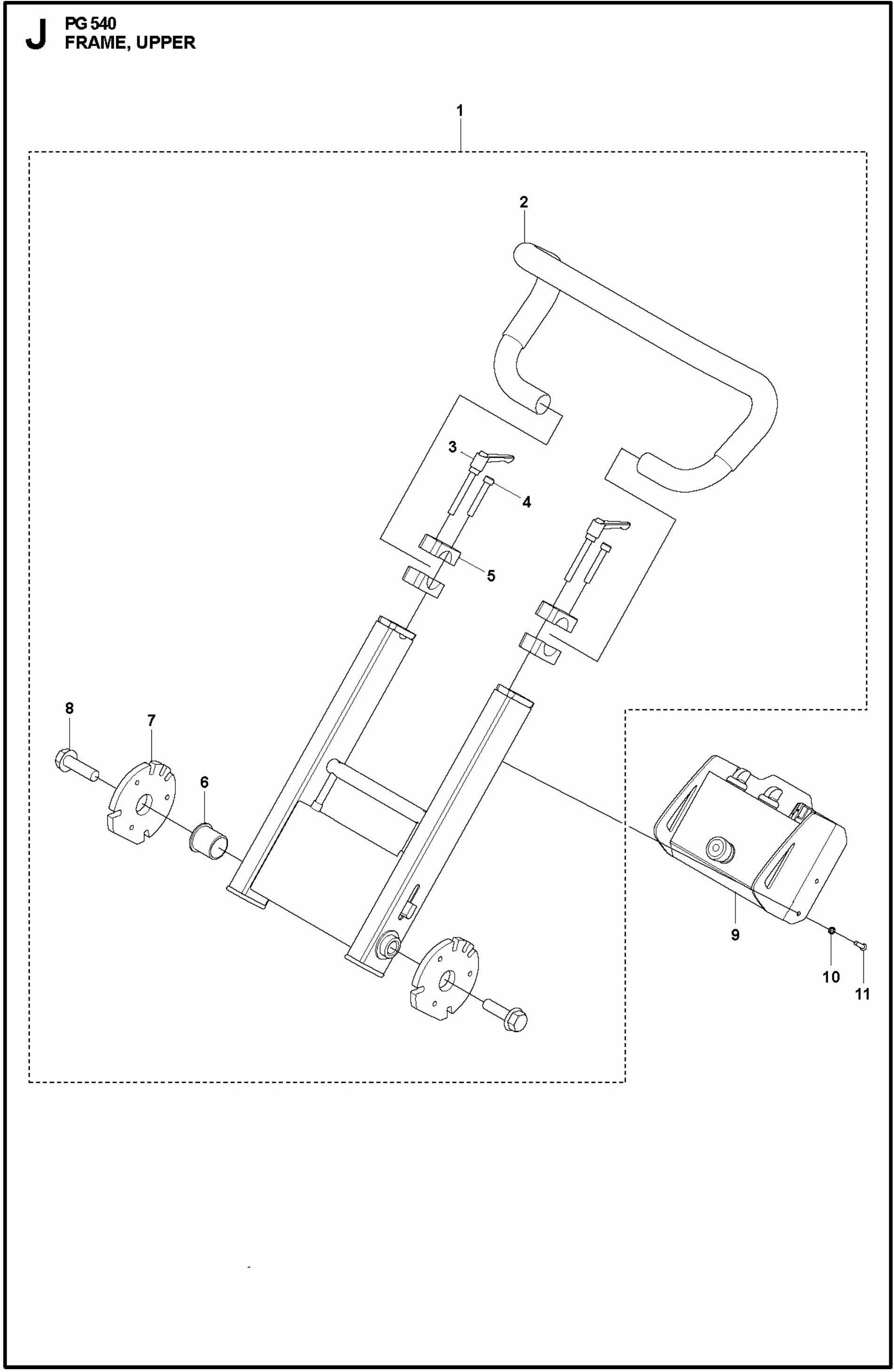 PG 540 2.2 kW Frame, Upper Assembly Parts