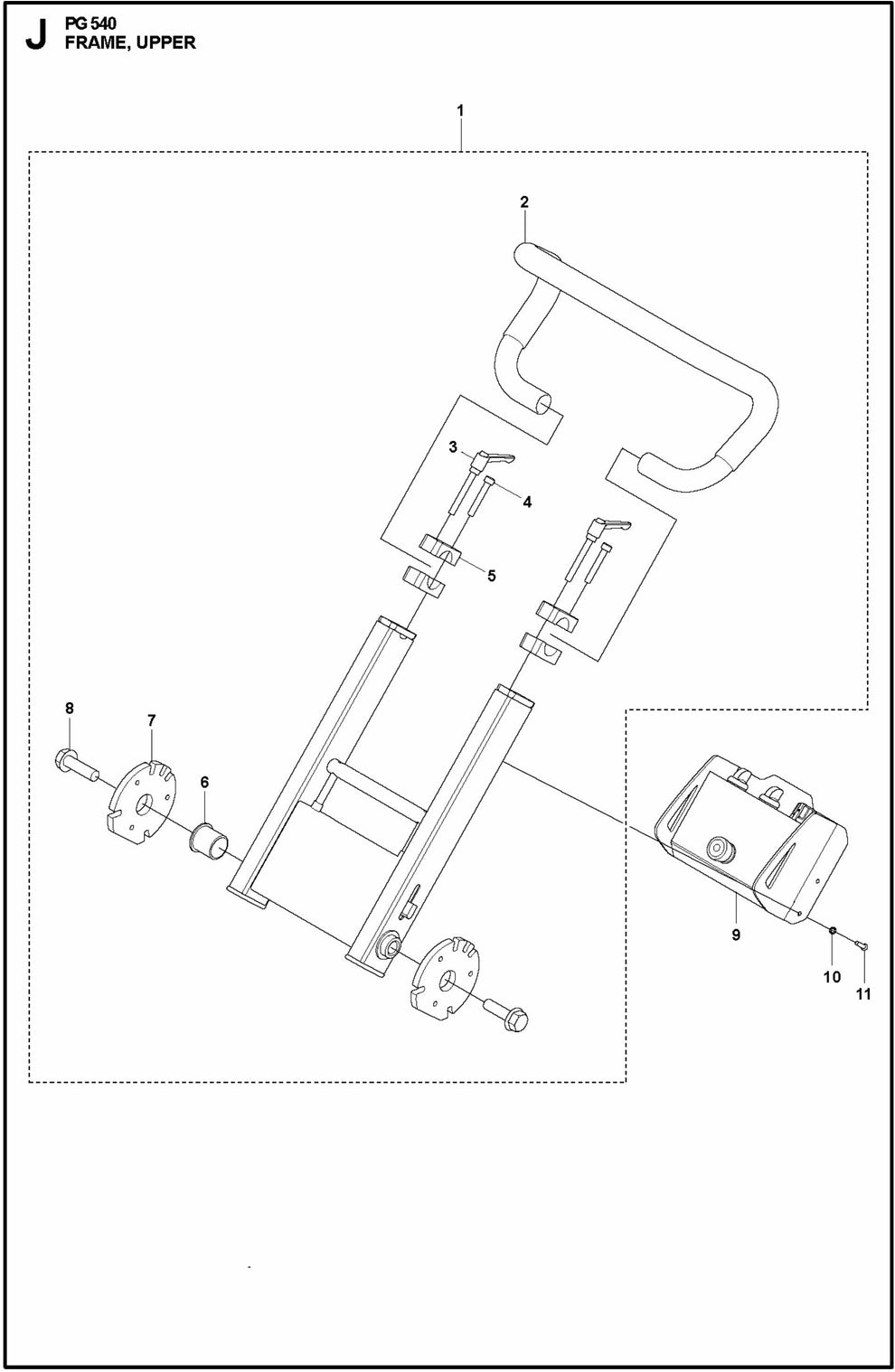 PG 540 2.2 kW Frame, Upper Assembly Parts