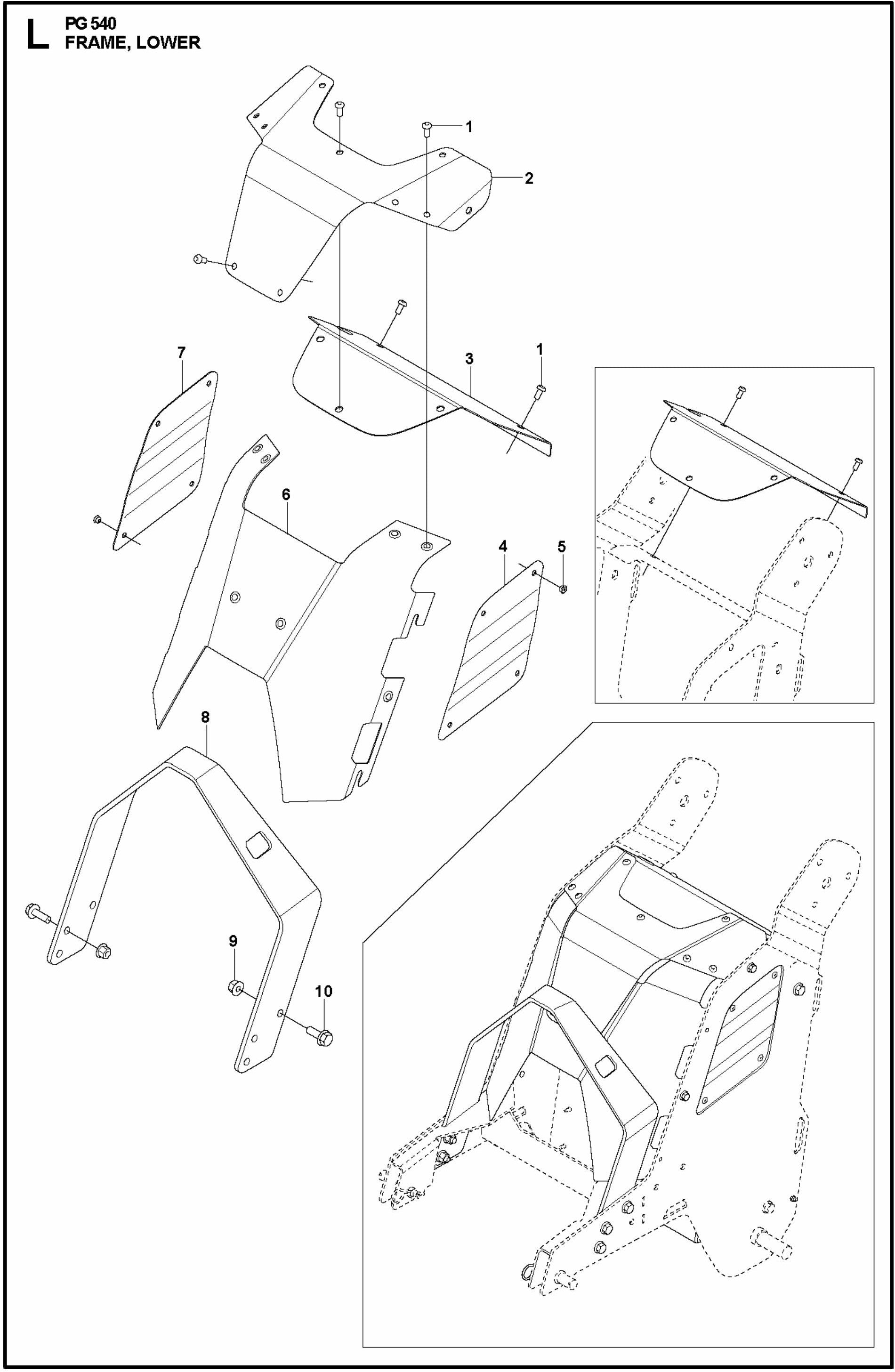 PG 540 2.2 kW Frame, Lower Assembly Parts