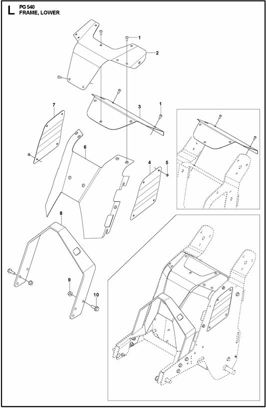 PG 540 2.2 kW Frame, Lower Assembly Parts