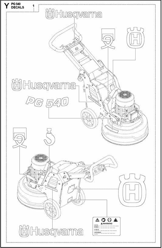 PG 540 2.2 kW Decals Assembly Parts