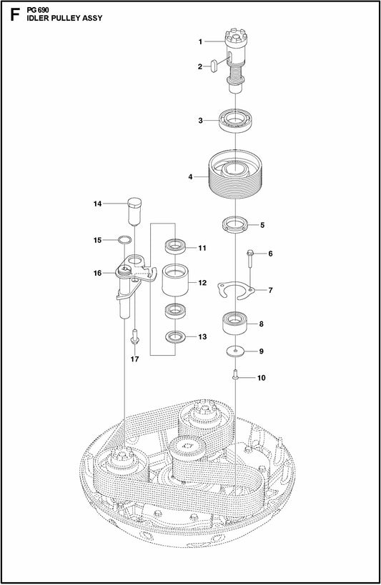 PG 690 Idler Pulley Assembly Parts