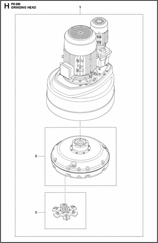 PG 690 Grinding Head Assembly Parts