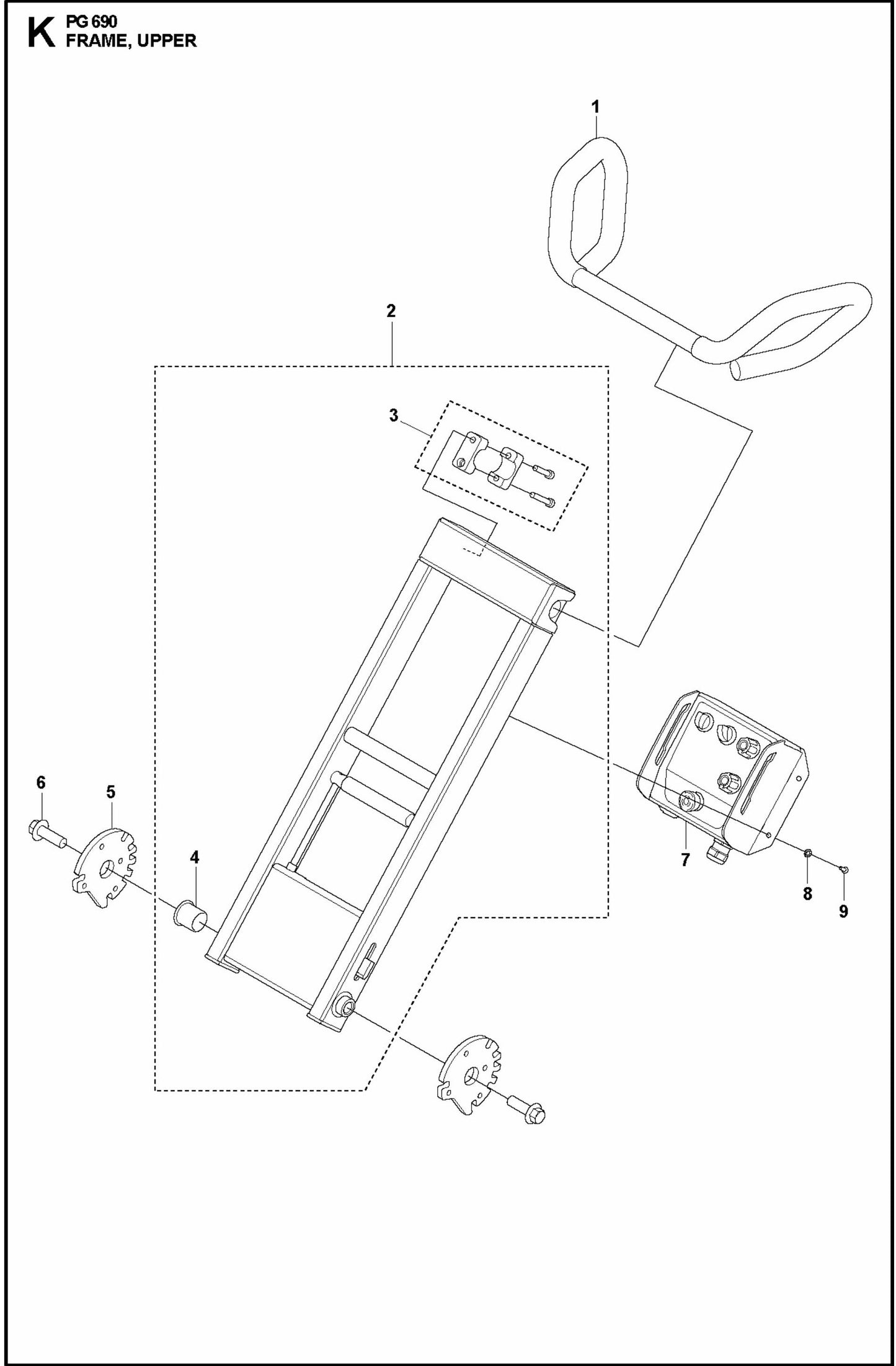 PG 690 Frame, Upper Assembly Parts