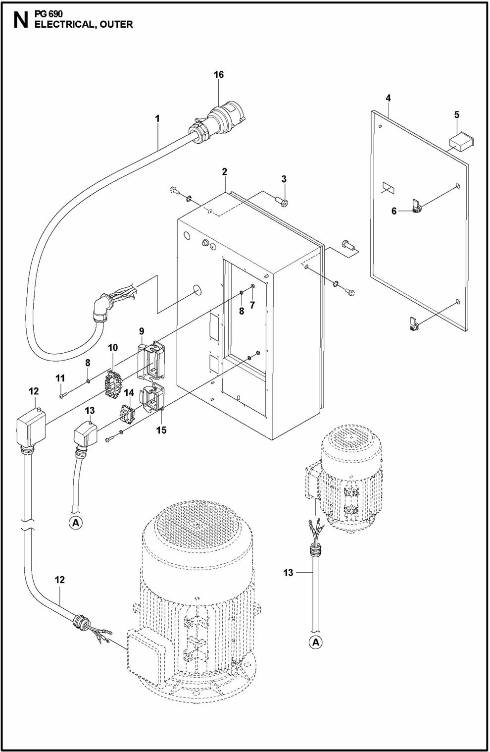 PG 690 Electrical, Outer Assembly Parts