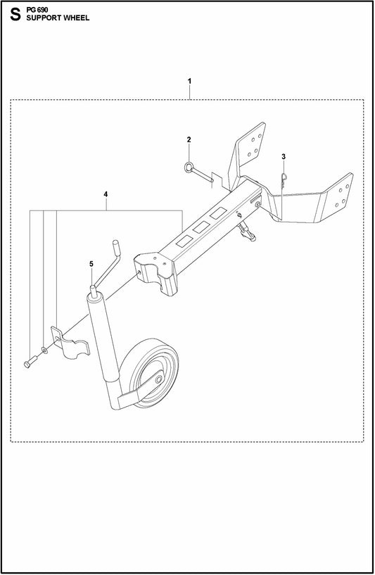 PG 690 Support Wheel Assembly Parts