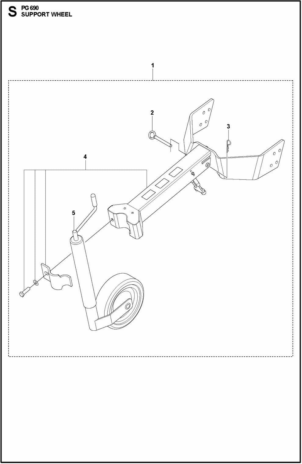 PG 690 Support Wheel Assembly Parts