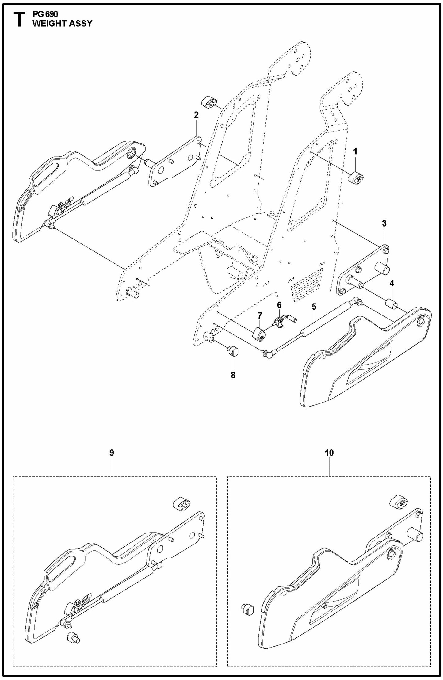 PG 690 Weight Assembly Parts