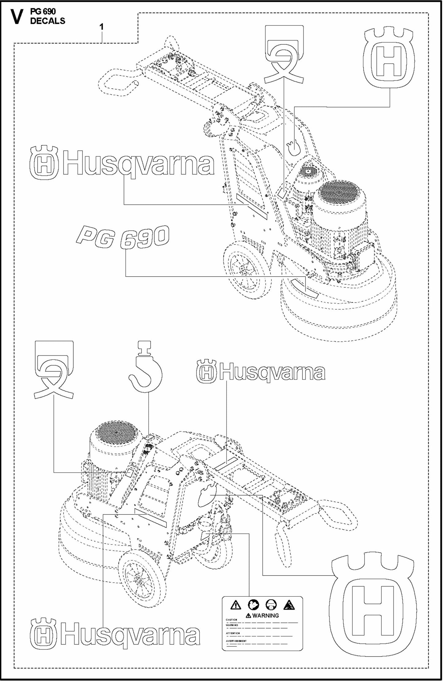 PG 690 Decals Assembly Parts