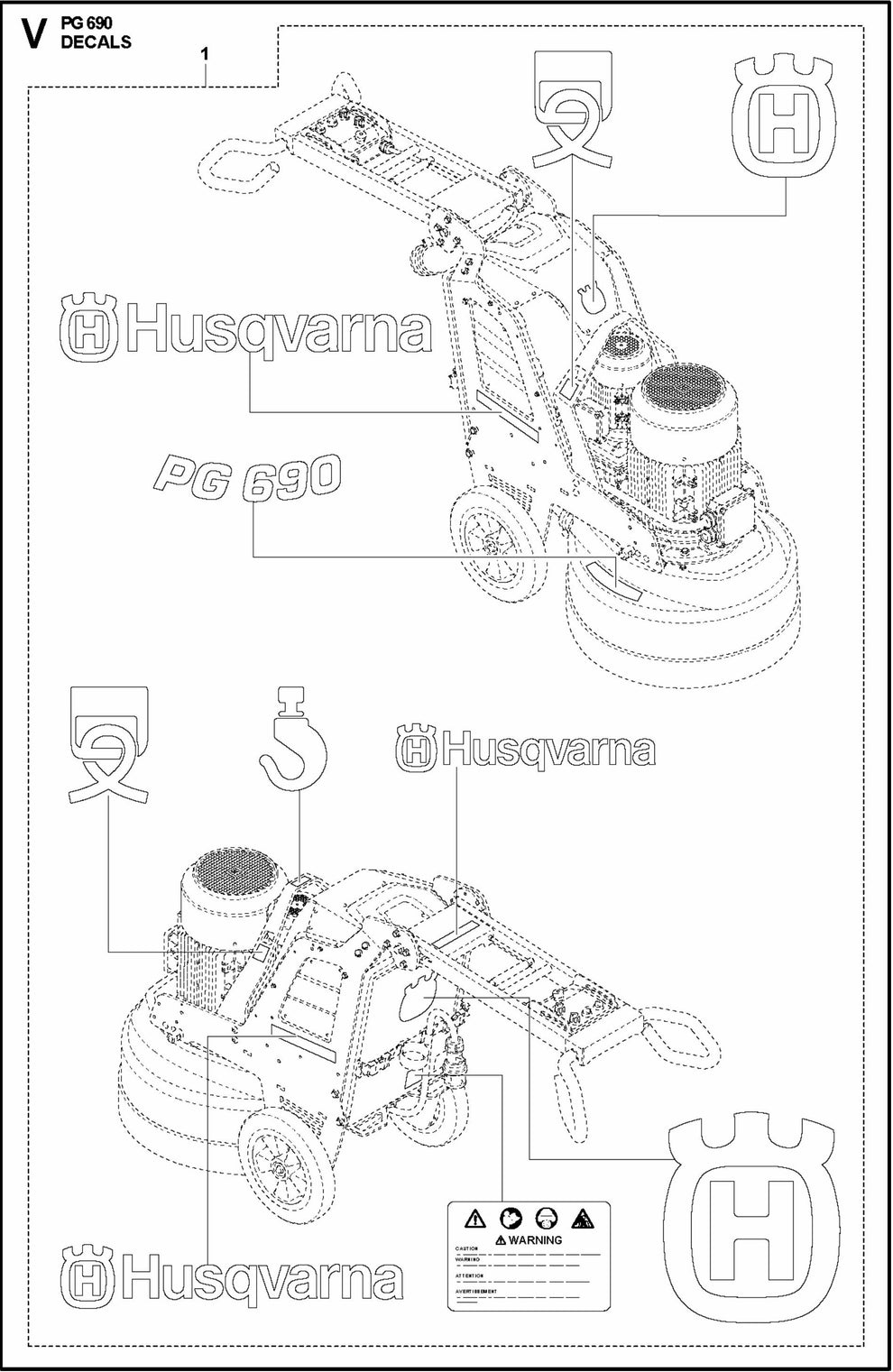PG 690 Decals Assembly Parts