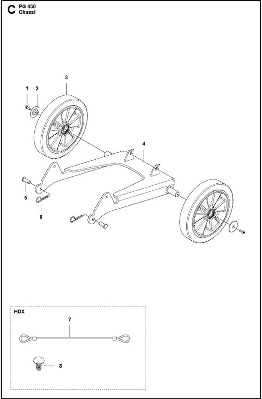 Chassi Parts for PG 450 2014-06 By Husqvarna
