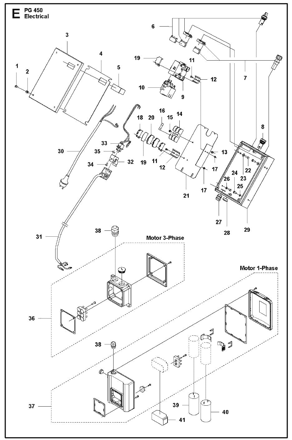 Electrical Parts for PG 450 2014-06 By Husqvarna