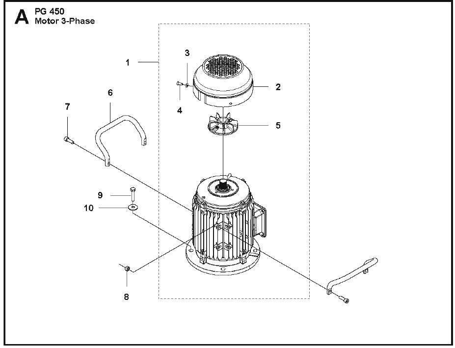 Motor 3-Phase Parts for PG 450 2014-06 By Husqvarna