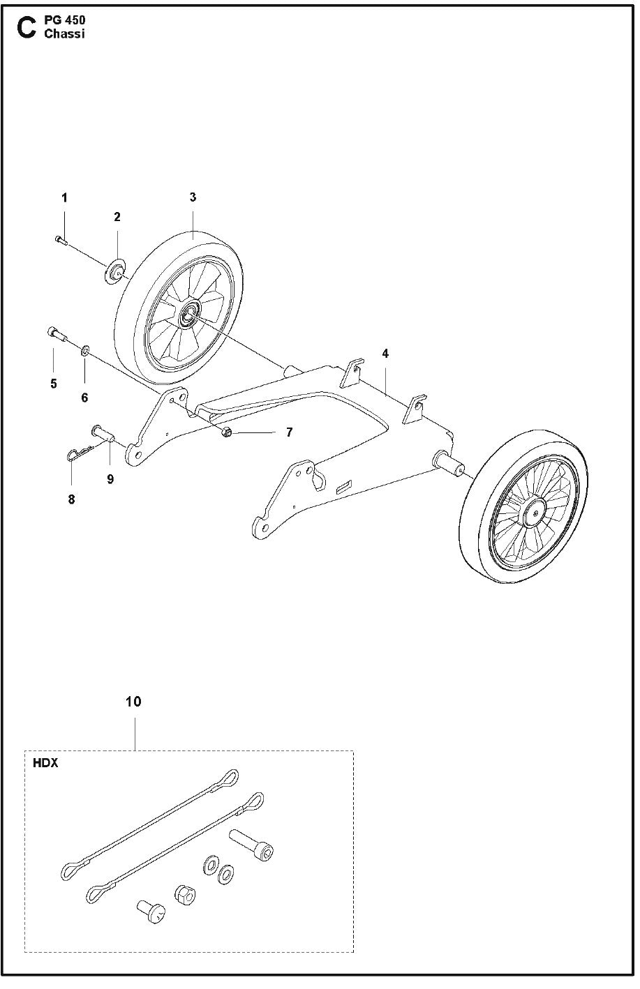 Chassi Parts for PG 450 2018-02 By Husqvarna