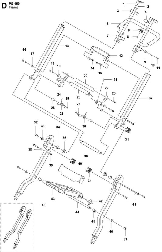 Frame Parts for PG 450 2014-06 By Husqvarna