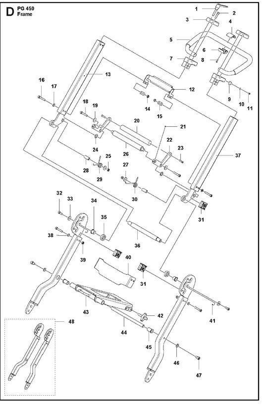 Frame Parts for PG 450 2018-02 By Husqvarna