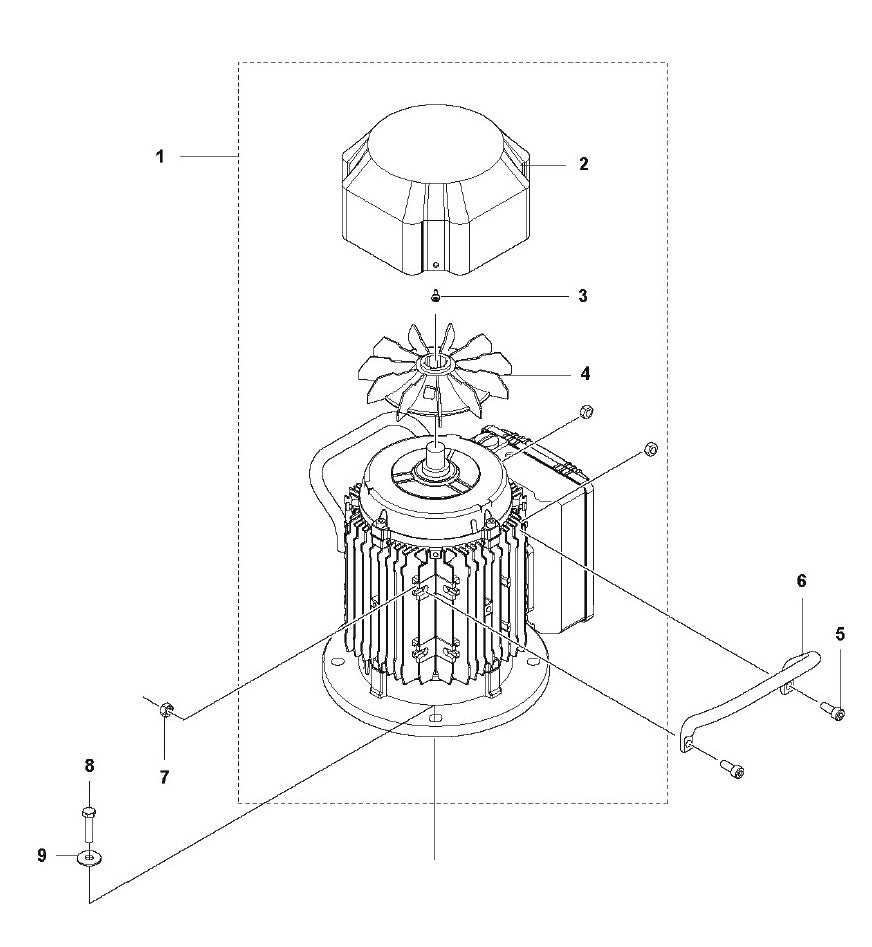 PG 450 (2018-02) Motor 1-Phase Assembly Parts by Husqvarna