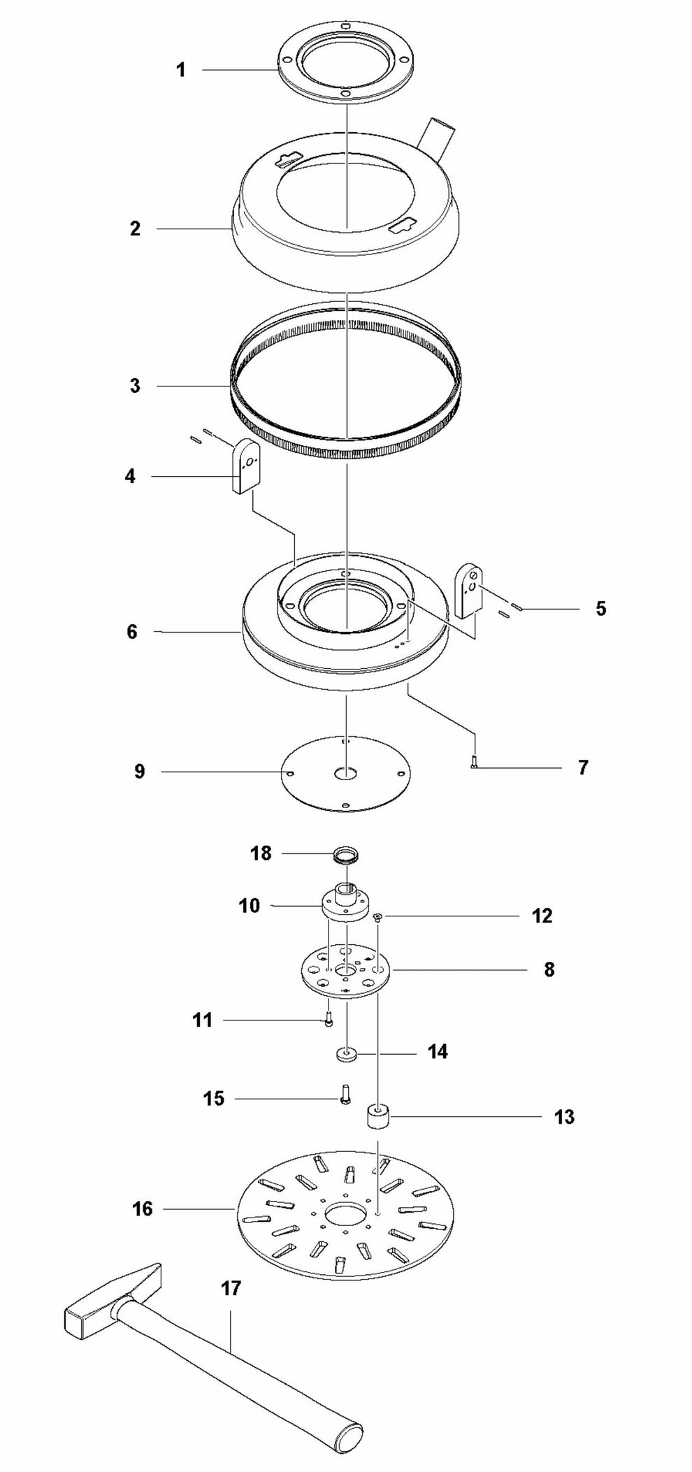 PG 400 v.4 Grinding Head Assembly Parts By Husqvarna