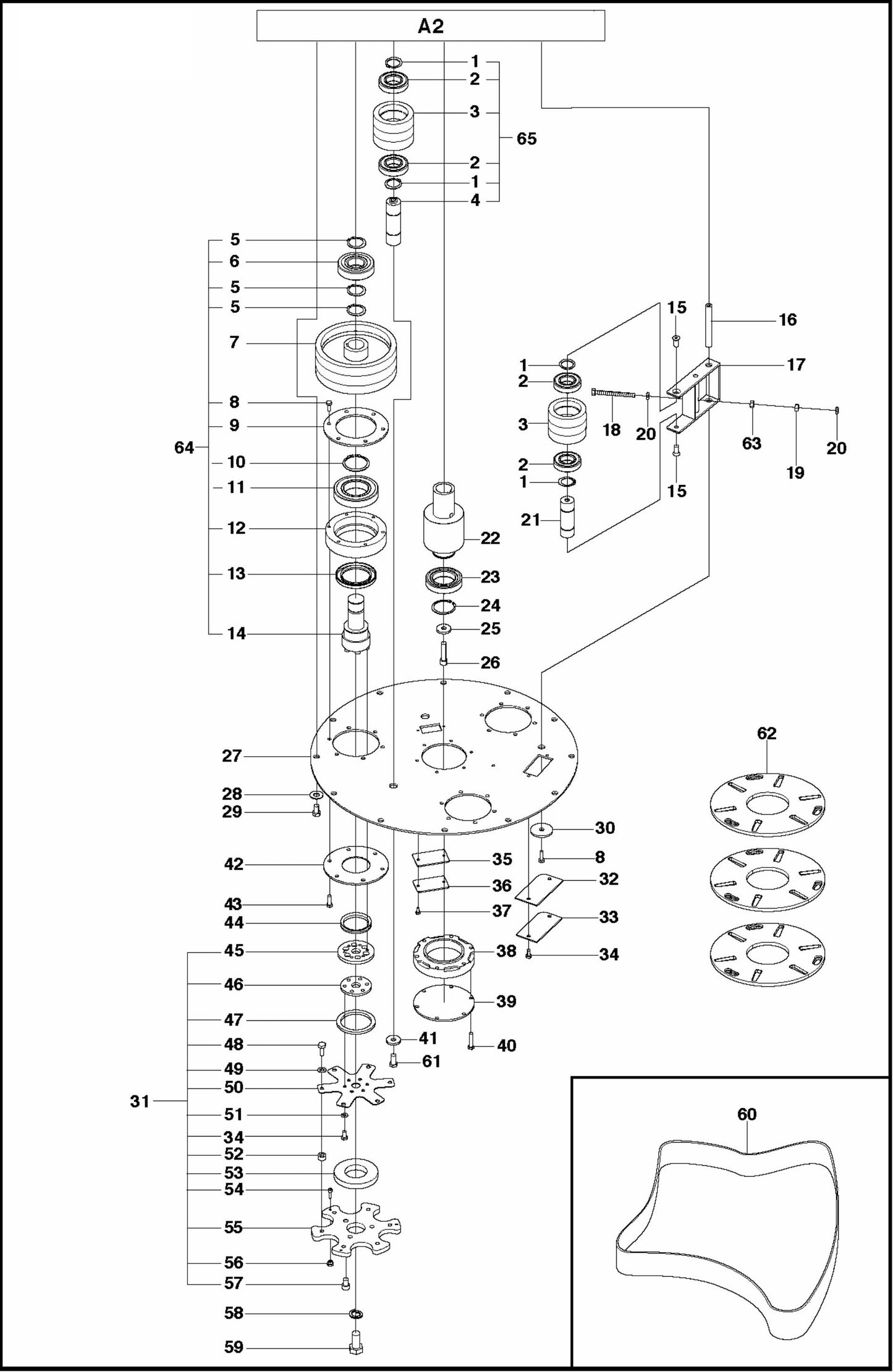 PG 680 RC Grinder Assembly Parts-3 By Husqvarna