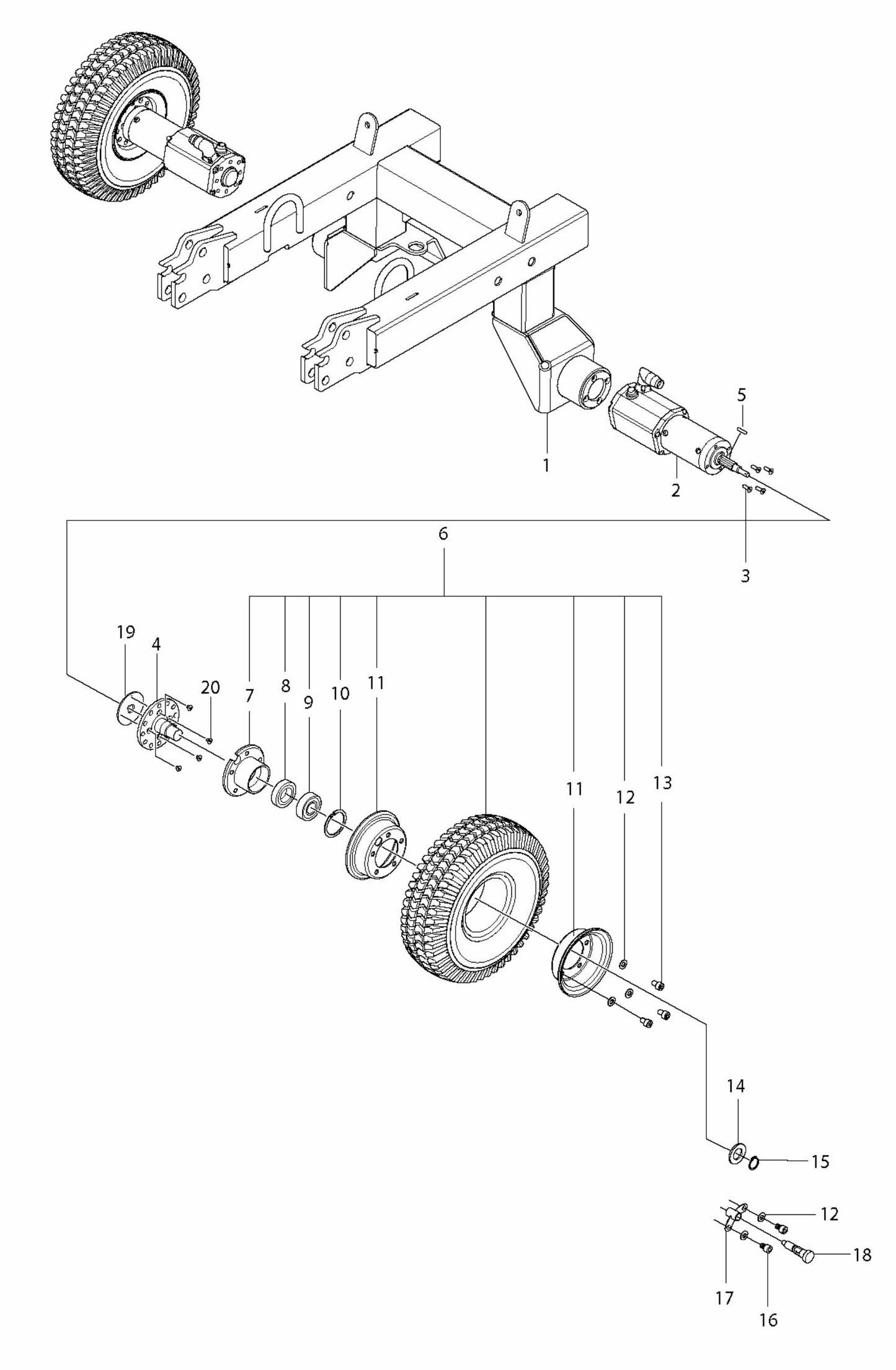 PG 680 RC Wheels and Tires Assembly Parts By Husqvarna