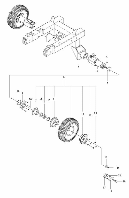 PG 680 RC Wheels and Tires Assembly Parts By Husqvarna