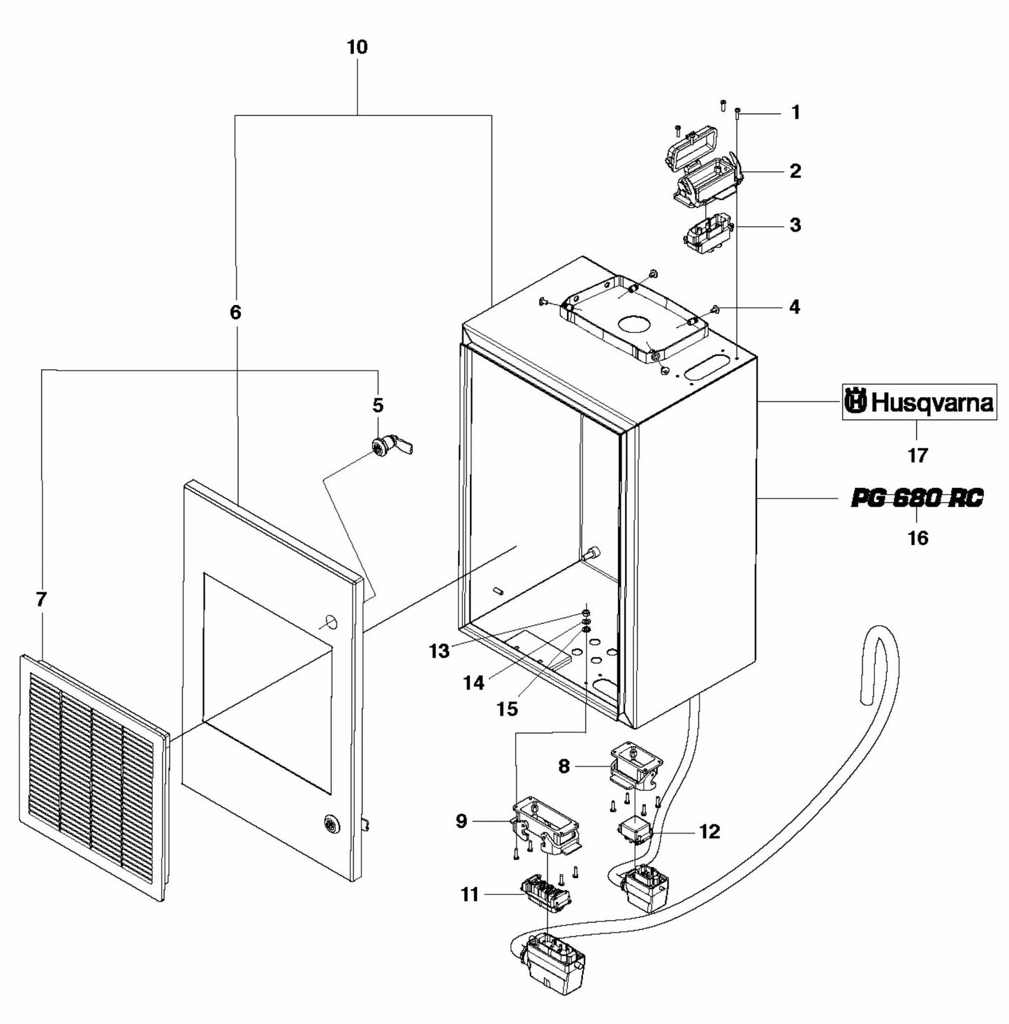 PG 680 RC Electrical Assembly Parts-1 By Husqvarna