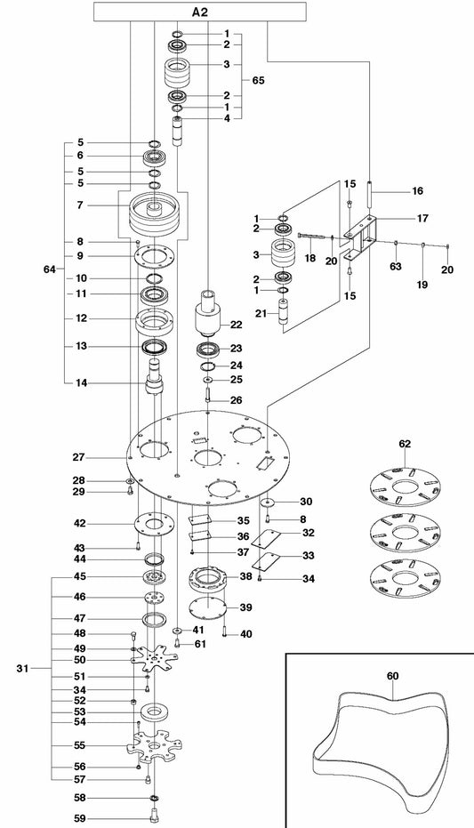 Grinding Head Assembly Parts-3 For PG 680 By Husqvarna