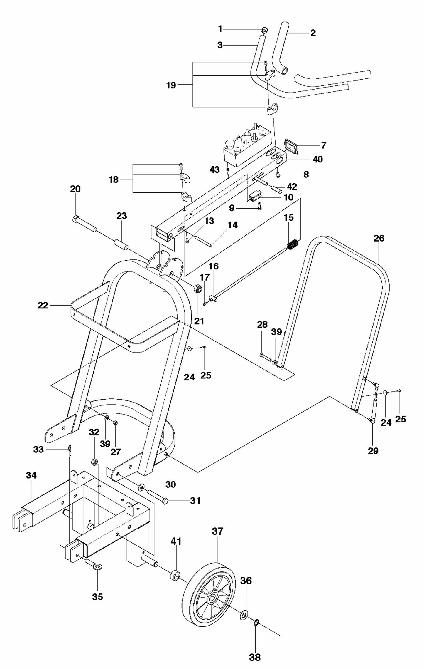 Chassis/Frame Assembly Parts-1 For PG 680 By Husqvarna