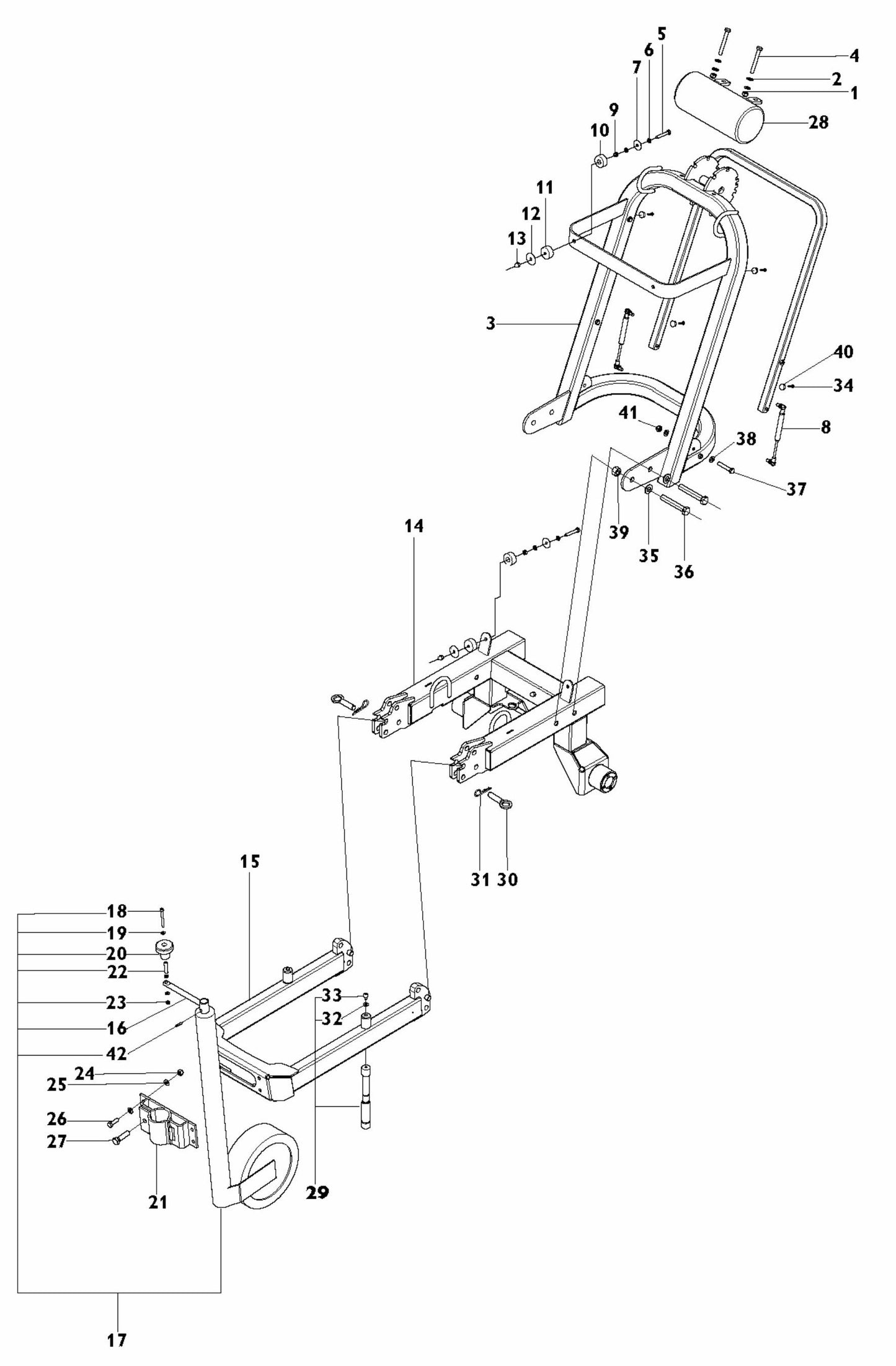 PG 820 RC Frame Assembly Parts By Husqvarna