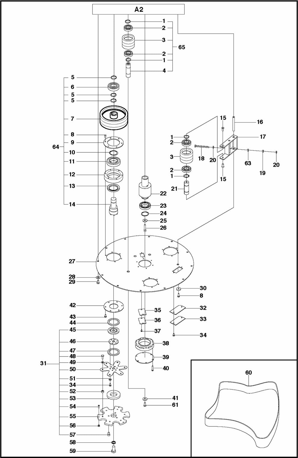 PG 820 RC Grinder Assembly Parts-3 By Husqvarna