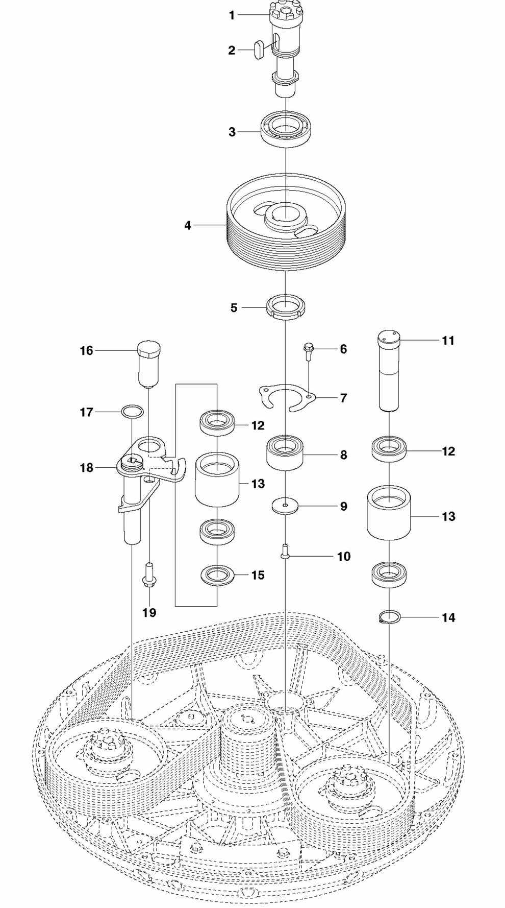 PG 830 P Idler Pulley Assembly Parts By Husqvarna