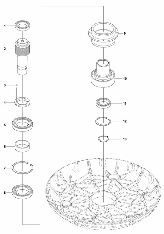PG 830 P Center Hub Assembly Parts By Husqvarna