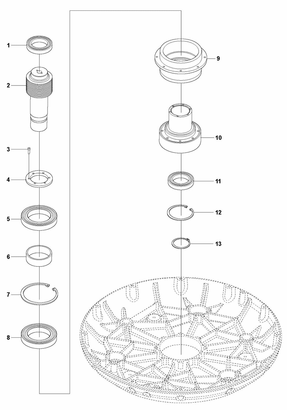 PG 830 P Center Hub Assembly Parts By Husqvarna