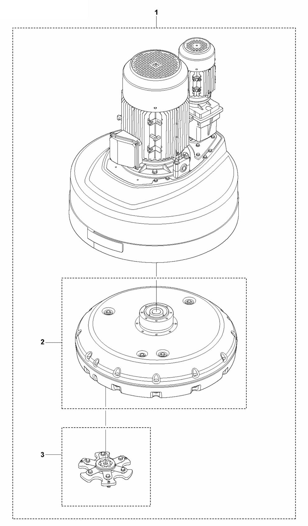 PG 830 P Grinding Head Assembly Parts By Husqvarna